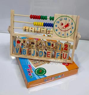 Wooden Educational Abacus and Analogue Clock Set - main view