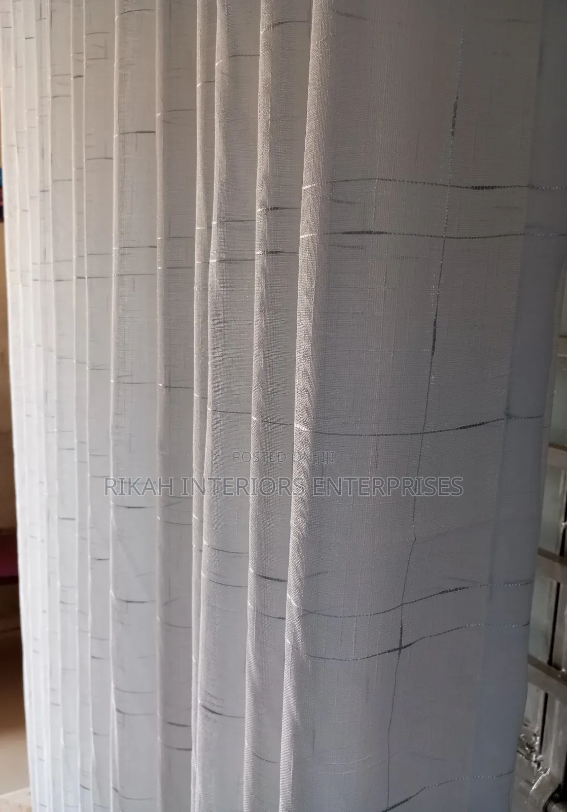 White Sheers With Silver Lines