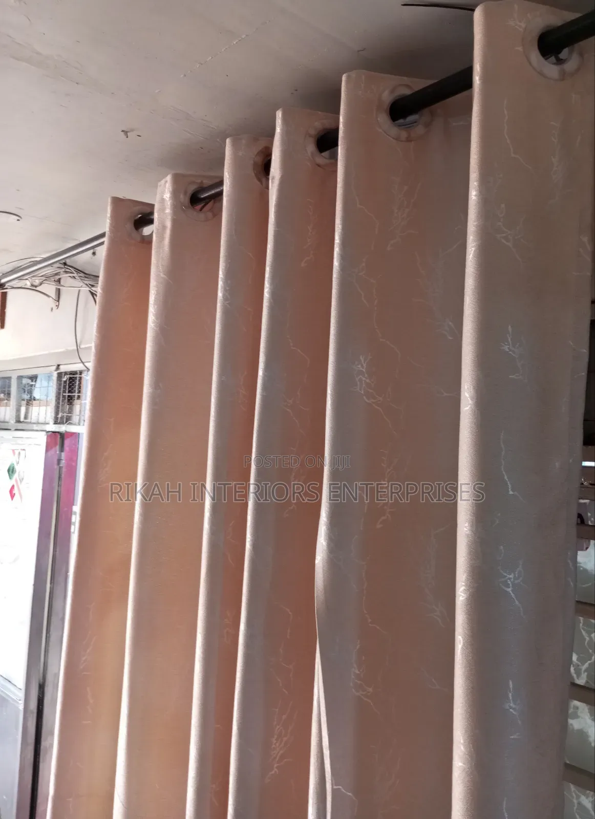 Baige Curtains With Silver Details
