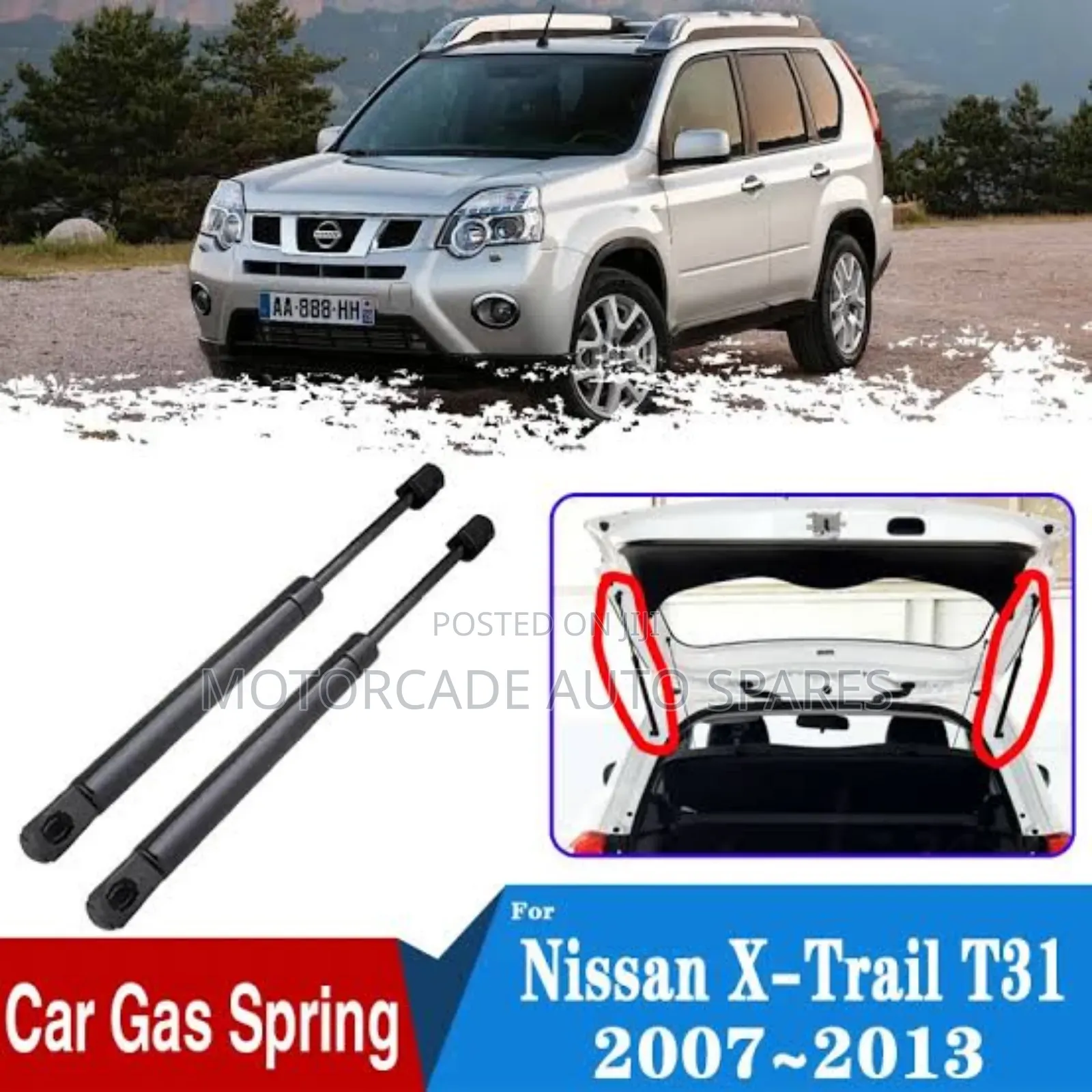 Nissan Xtrail T31 Boot Shocks 07_13