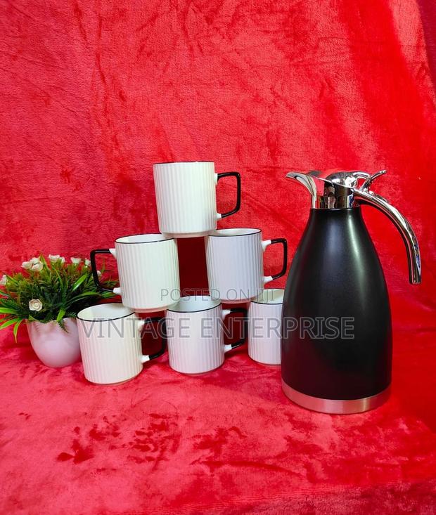 6pcs Japanese Mugs + Flask - main view