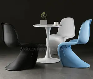 Home Chairs:Modern White Abs S-Shape Dining Chair