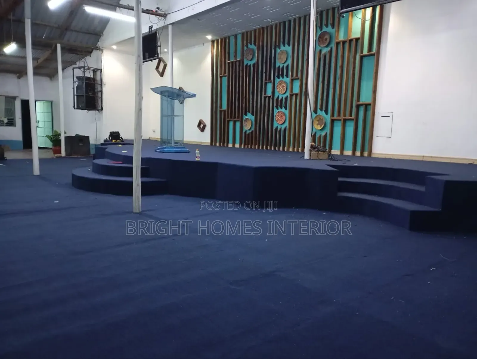 Installed Delta (4mm) Church Carpet Navy Blue Carpet