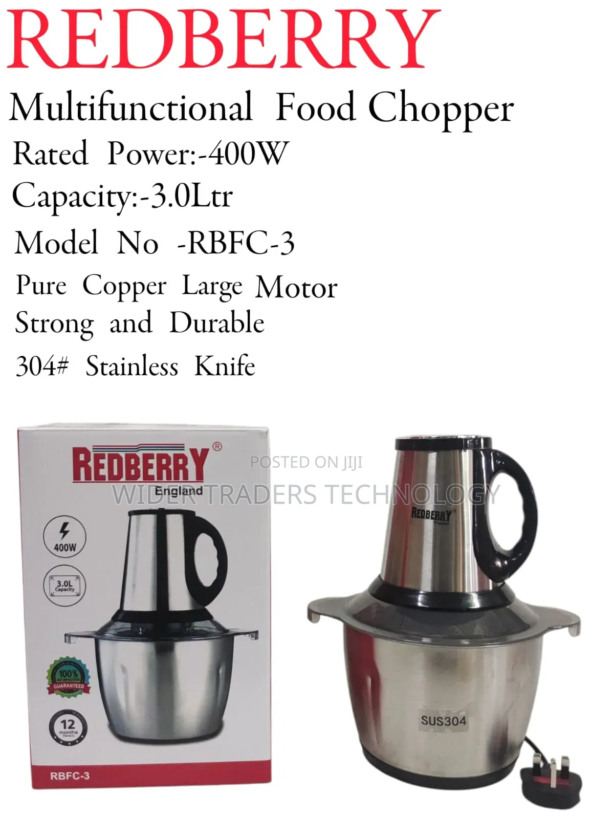 Redberry Premium Range of Food Chopper RBFC - 3 [ 3 LTR