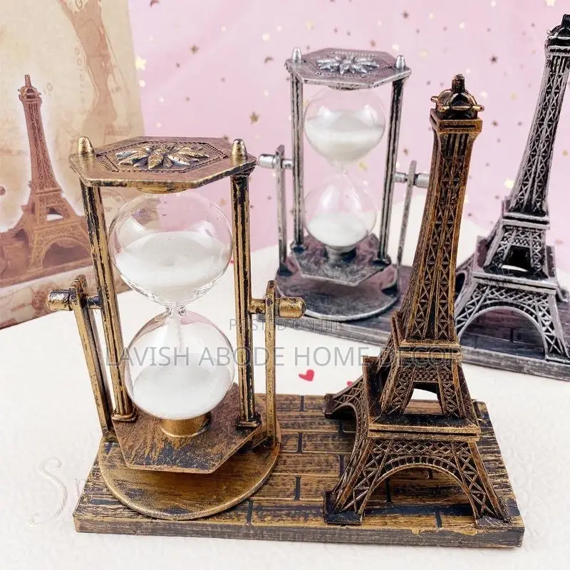 Hour Glass With Eiffel Tower Decor
