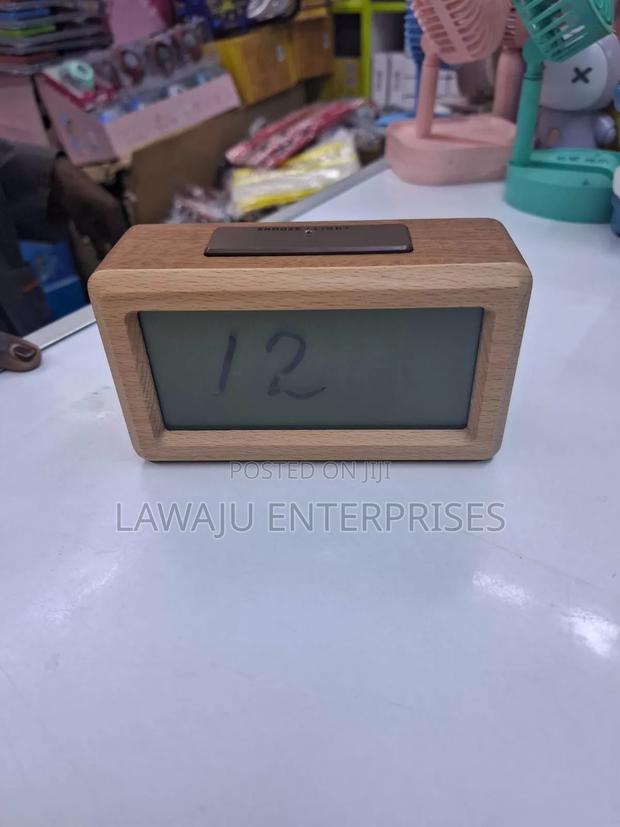 Digital Clock With Wooden Case