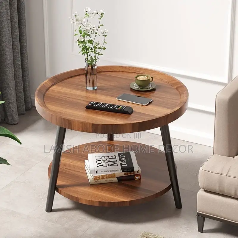 Coffee Brown 2 Layer Side Table