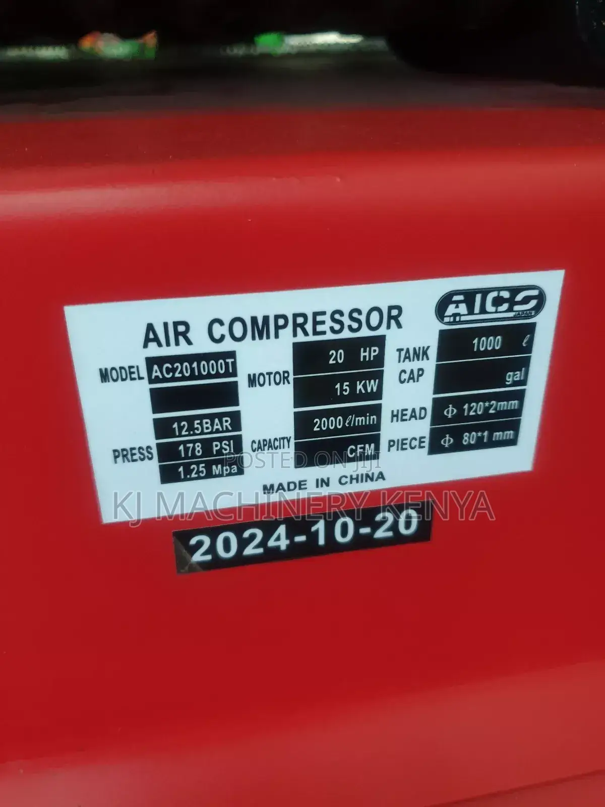 1000l Three Phase Air Compressor Machine Aico Brand