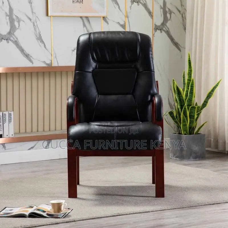 Office Chairs: Orthopaedic Armchair Faux Leather in Black