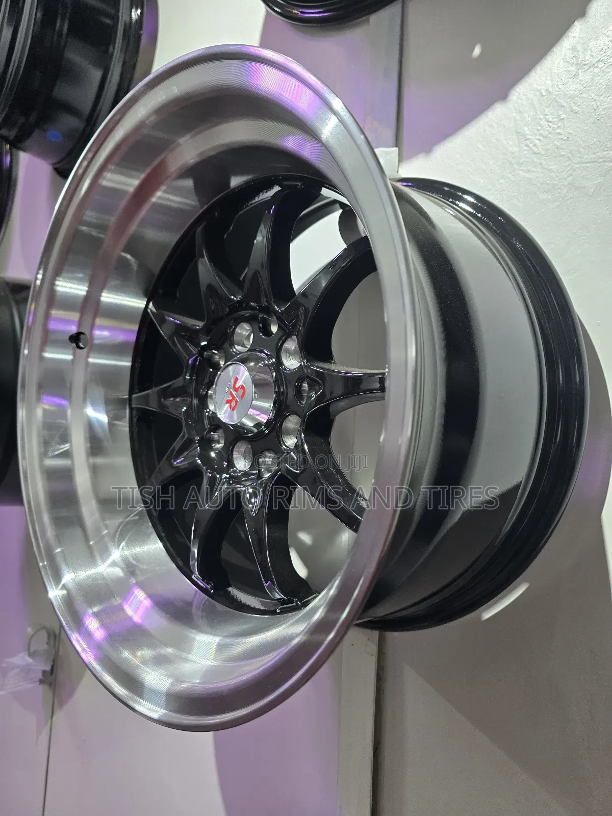 5*100/114.3 Dip Dish 15 Inch Black Silver Rims Set