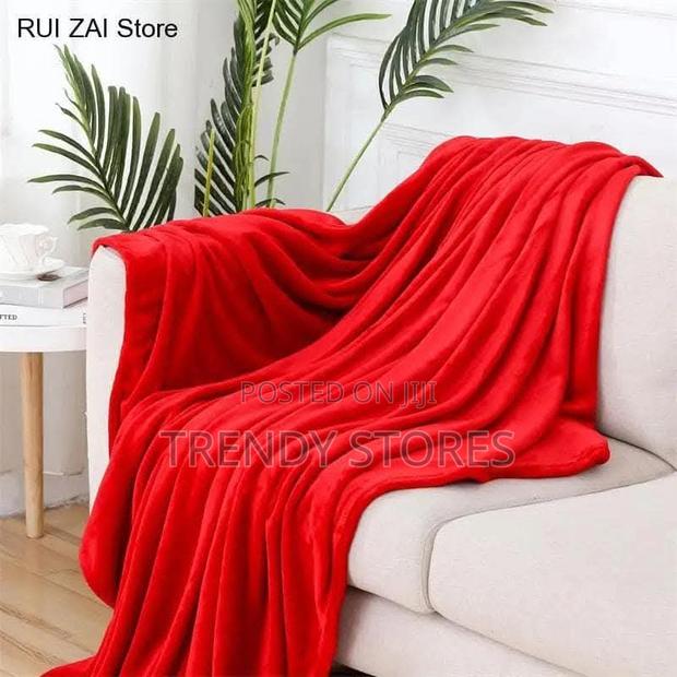 Plain Coral Fleece Throw Blanket - main view
