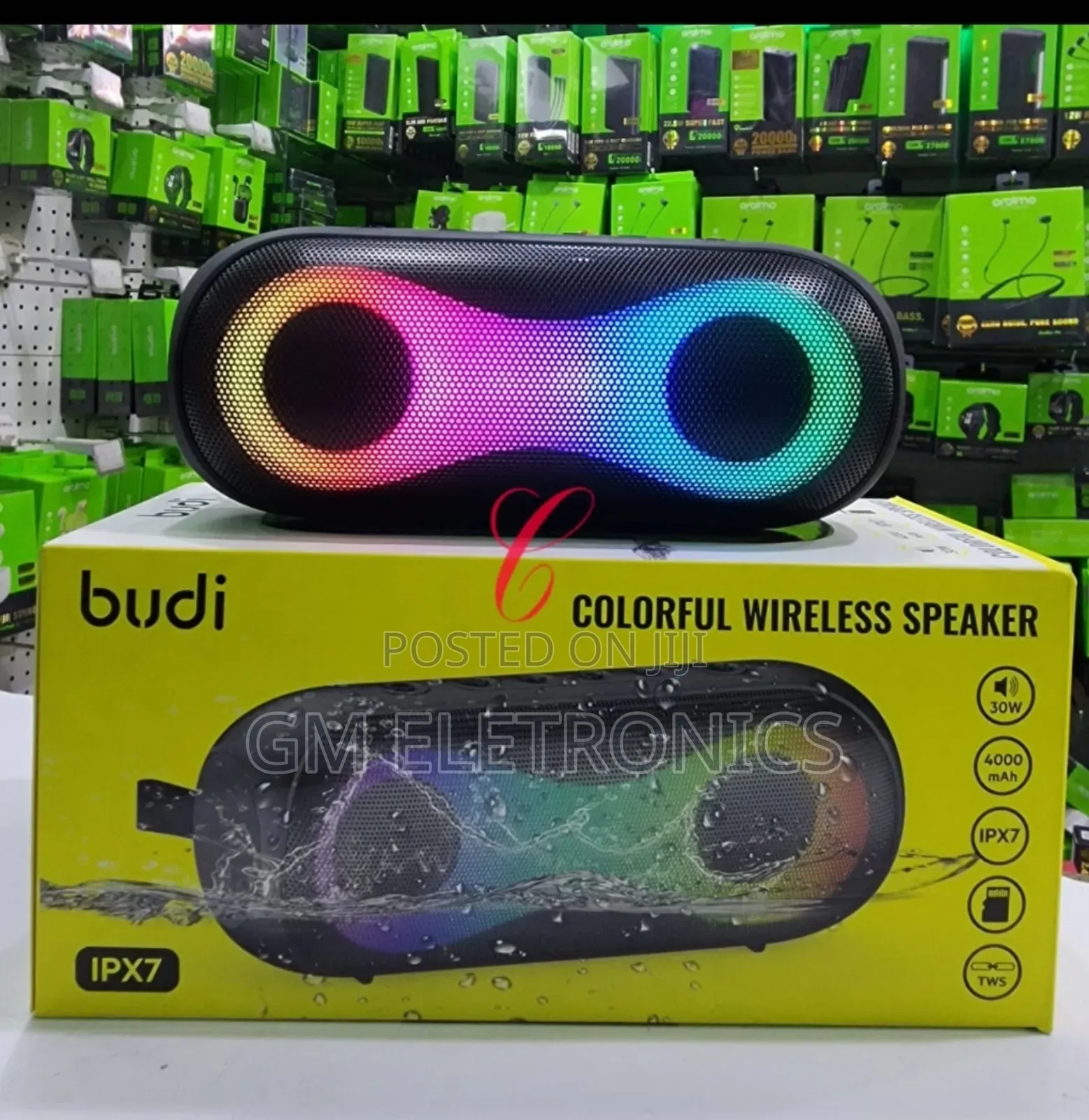 New Budi Sp07b Ipx7 Waterproof-30w Bluetooth Speaker- Black.