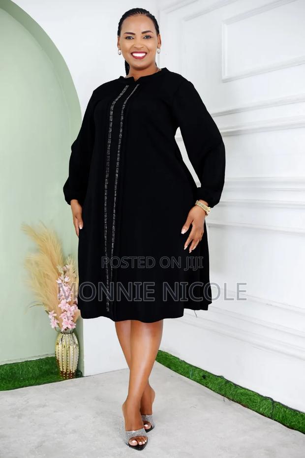 Elegant Black. Free Size Dress. Plus Size - main view