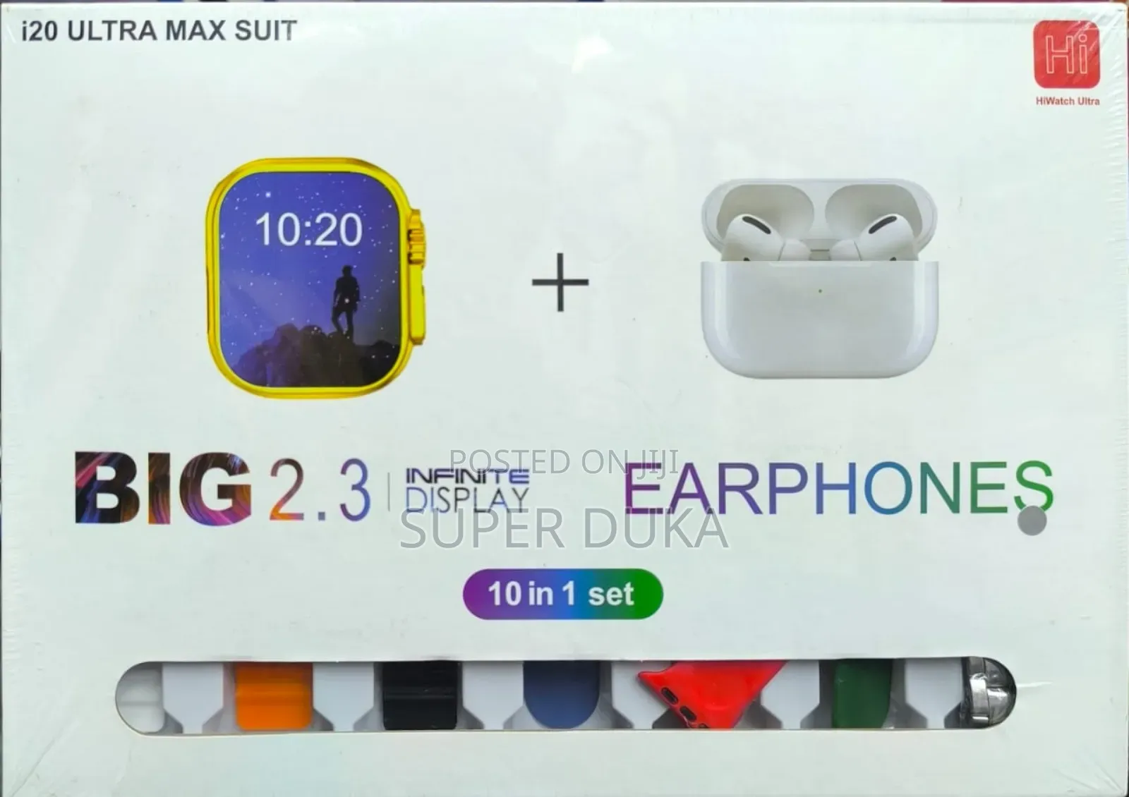 Smart Watch I20 Ultra Max Suit 10 in 1 Set Bluetooth Pods