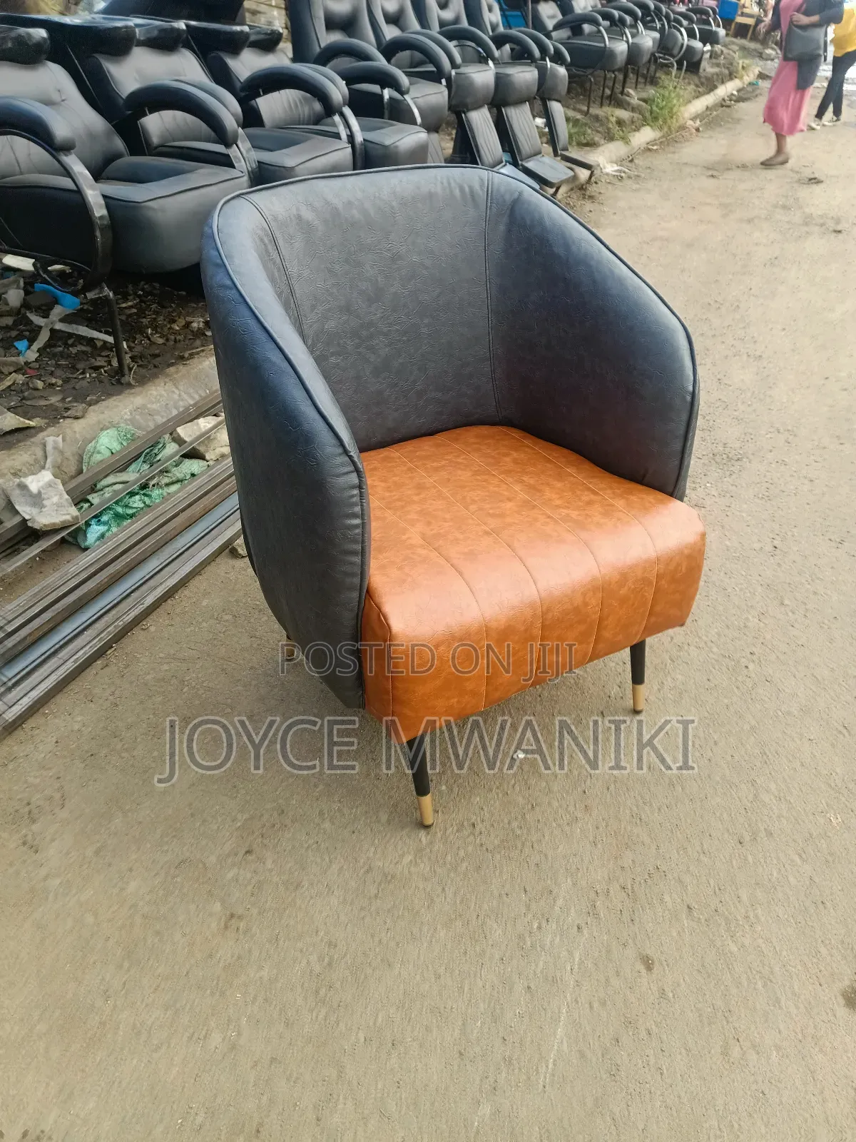 Pedicure or Reception Seats, Gold and Black 
