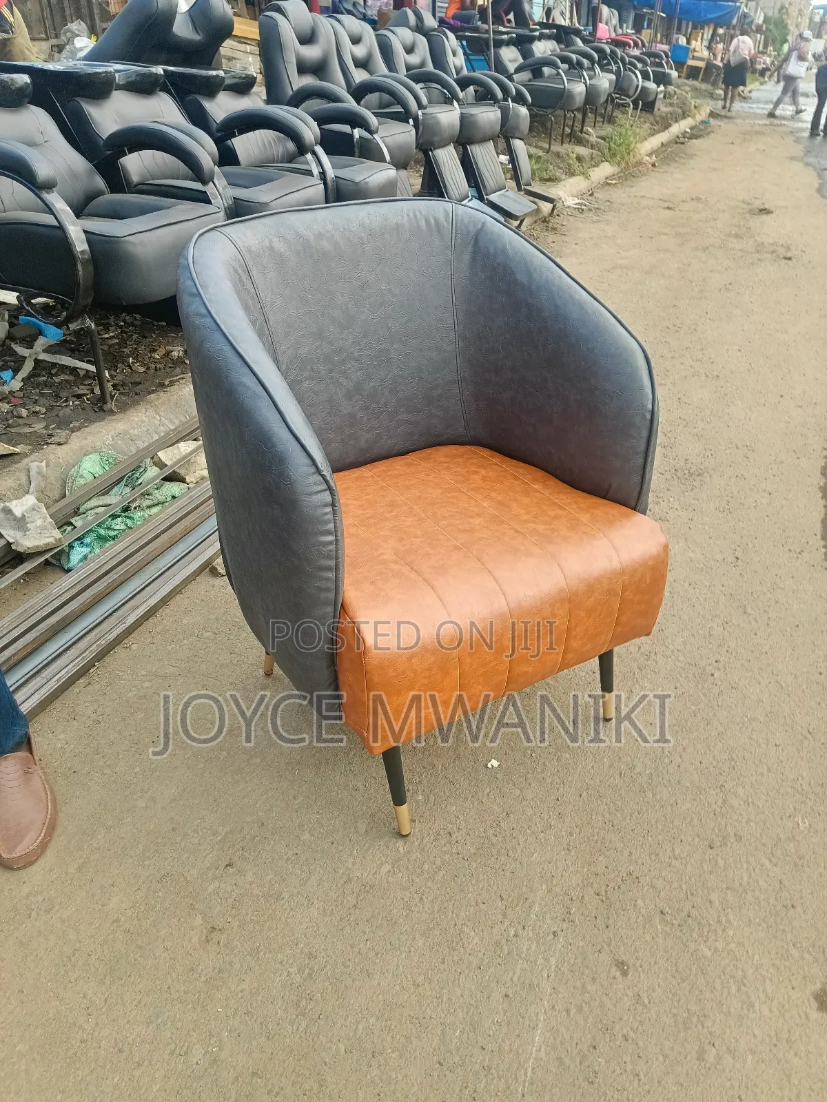 Pedicure or Reception Seats, Gold and Black 