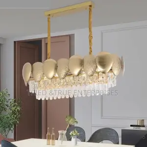 Elegant Led Luxury Gold Hanging Chandelier Light Qw9kj