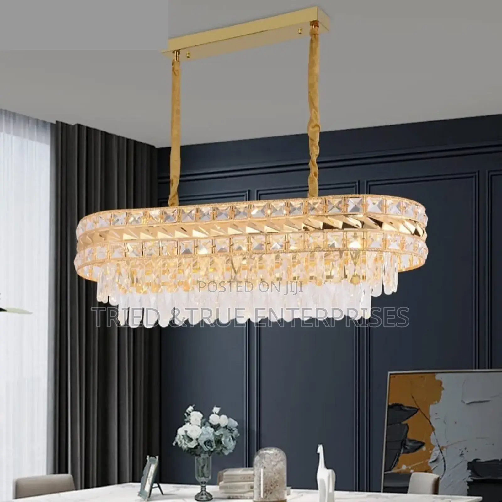 Modern Gold Led Crystal Chandelier Light Et8fq
