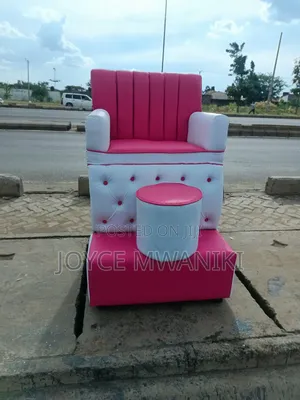 Pedicure Seat Single, Pink and White 
