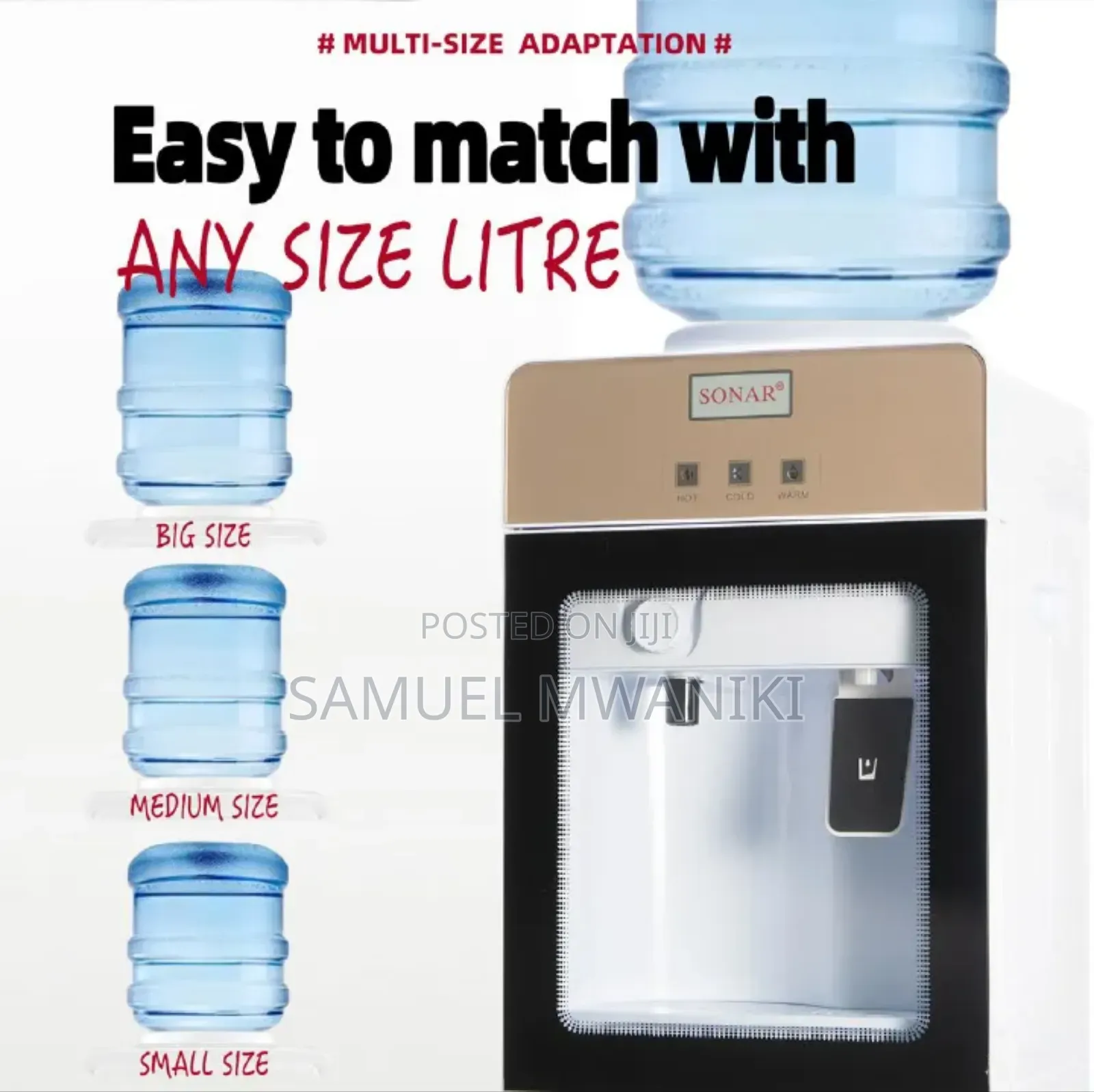 Sonar Water Dispenser Hot, Normal and Cold Water Dispenser
