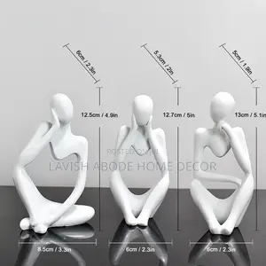 White Thinking Man Statue Decor