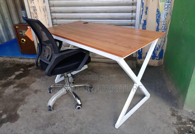 Metallic White Desk and Chair