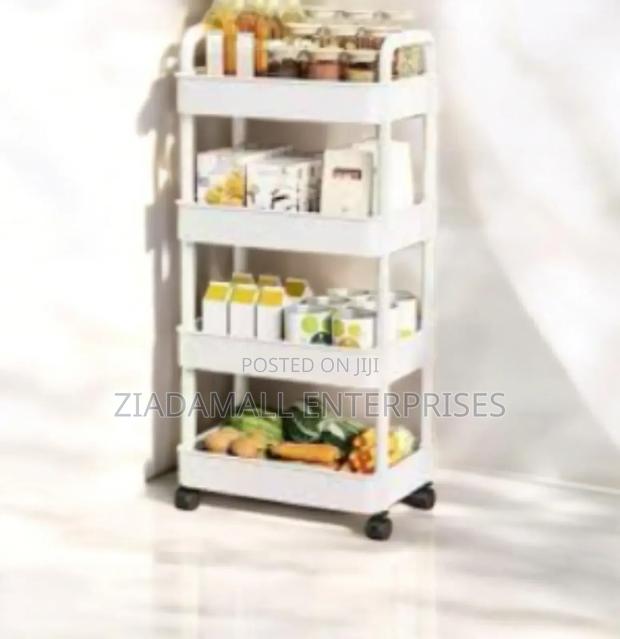 Mobile Kitchen Pantry Organizer With 4 Tiers Labels - main view
