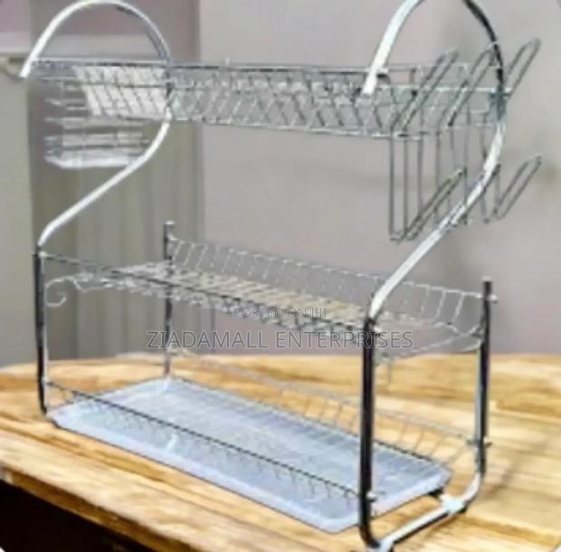 Compact 3-Tier Dish Rack With Utensil Cup Organization - main view