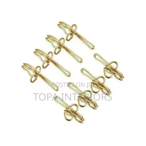 Drapery Metallic Gold Curtain Hooks Available Per Box