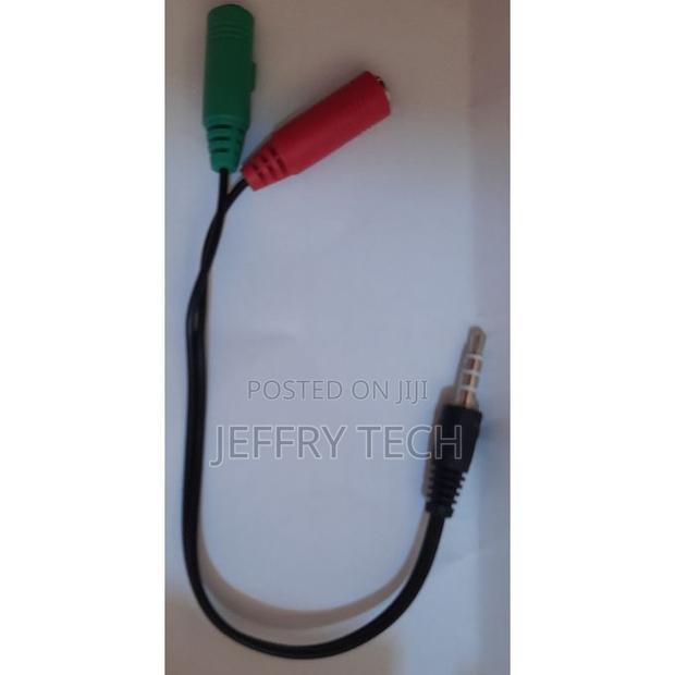 3.5mm Male Jack Headphone Mic Audio Y Splitter Cable to 2 Fe
