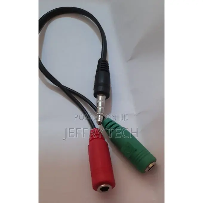 3.5mm Male Jack Headphone Mic Audio Y Splitter Cable to 2 Fe