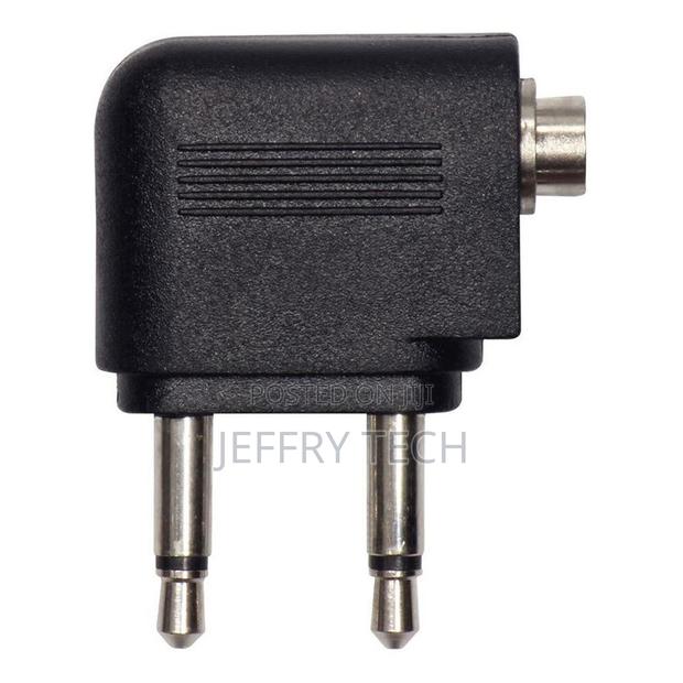 Airline 2 Pin Headphones Aeroplane Adaptor Travel Audio Jack