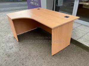 Clerical Desking: Beech Radial 140cm L-Shape Office Desk
