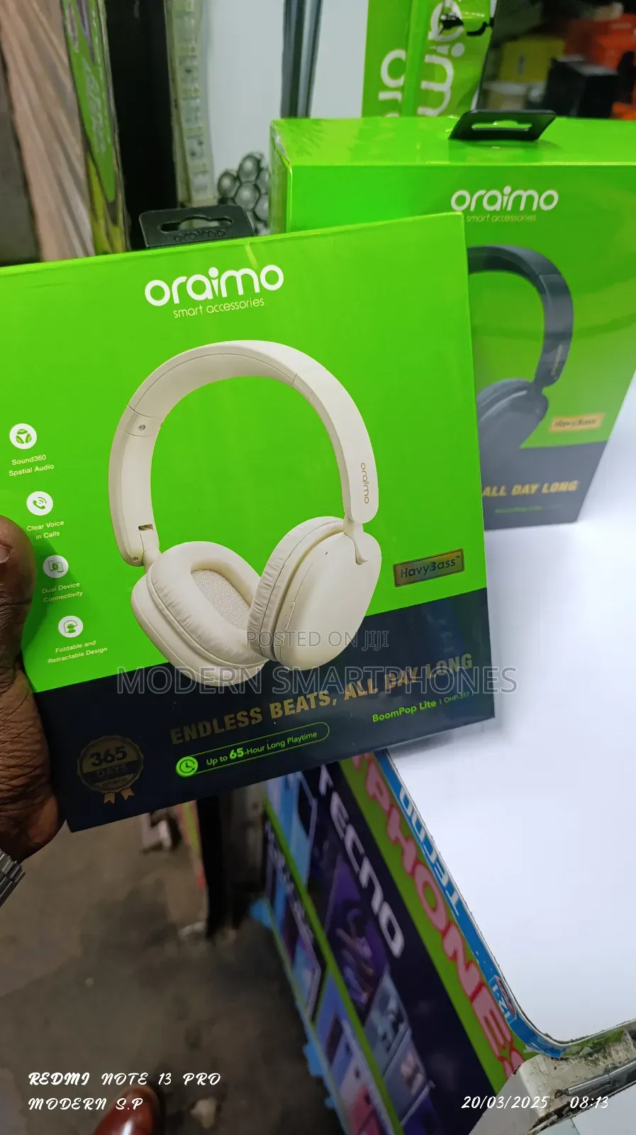 Oraimo Boompop Lite Wireless Bluetooth Headphones 65hr