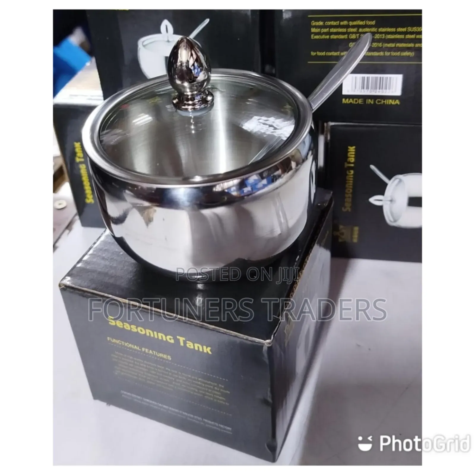 Mettalic Sugar Dish With Glass Lid