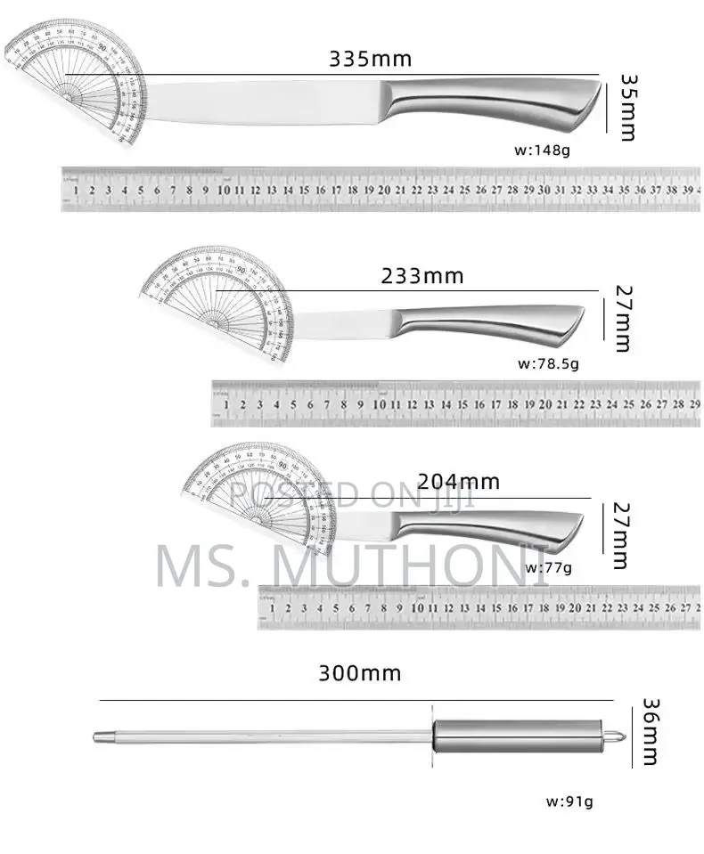 Morden Inox Hollow Handle 8 Piece Stainless Steel Knife Set
