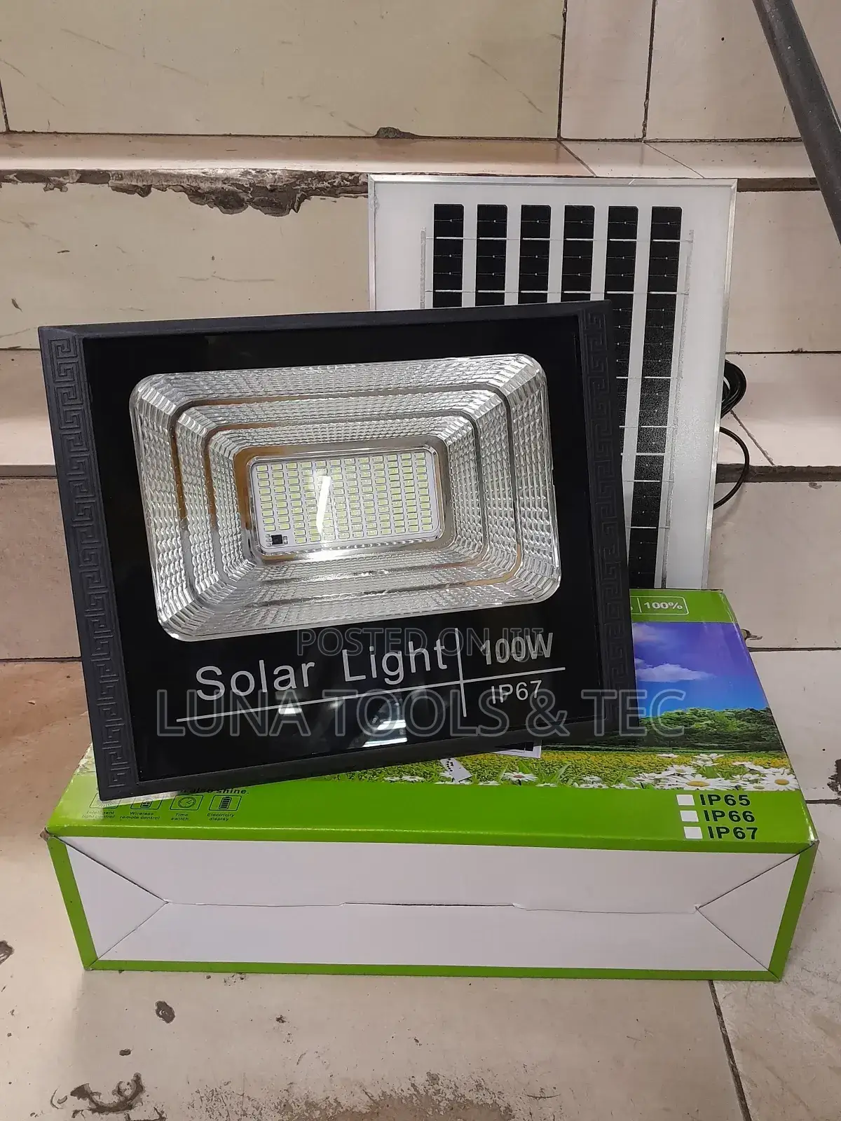 Ip67 100w Solar Flood Light +Panel and Remote