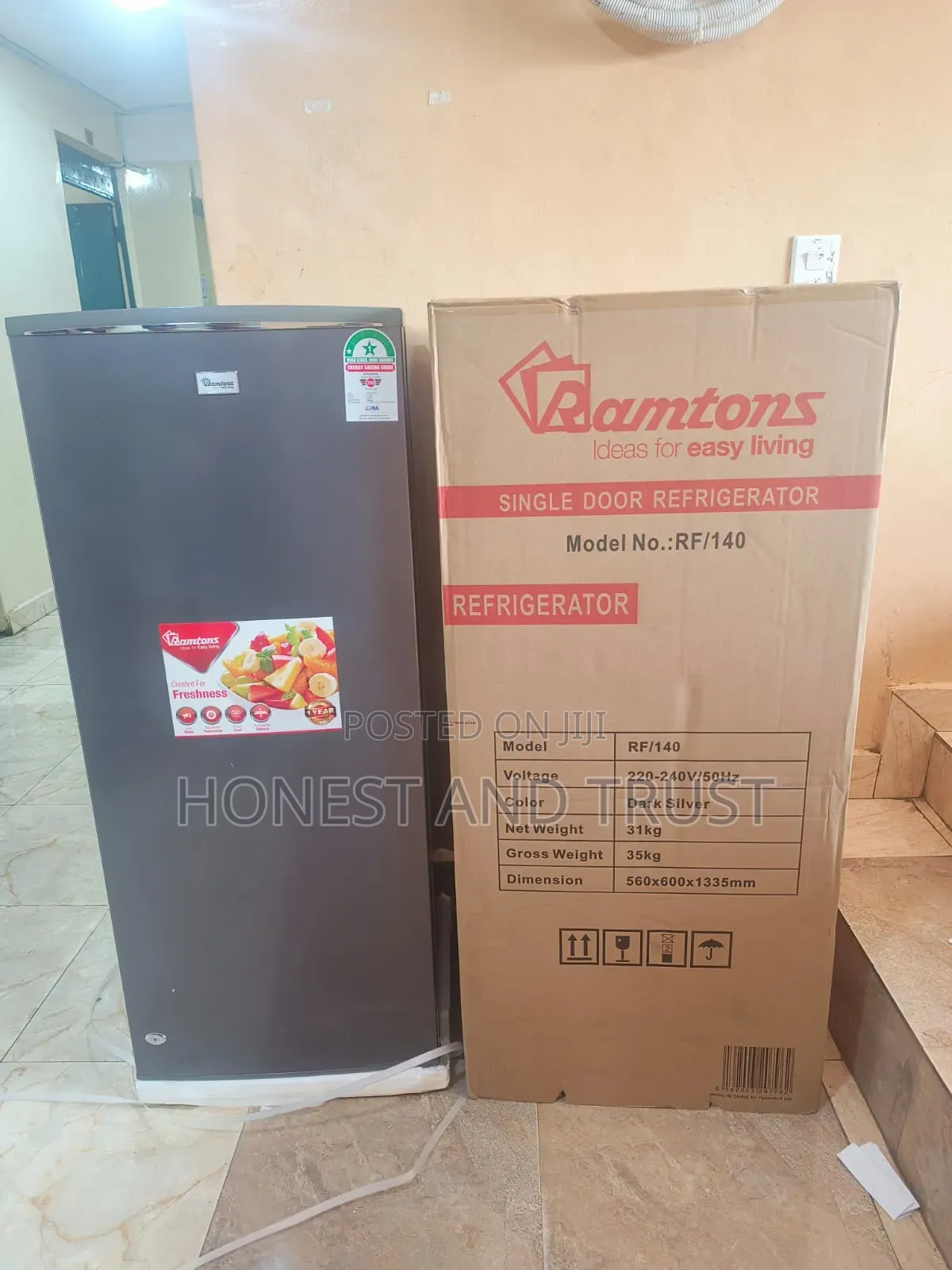 Ramtons Rf/140-Single Door 180lt Fridge-Silver