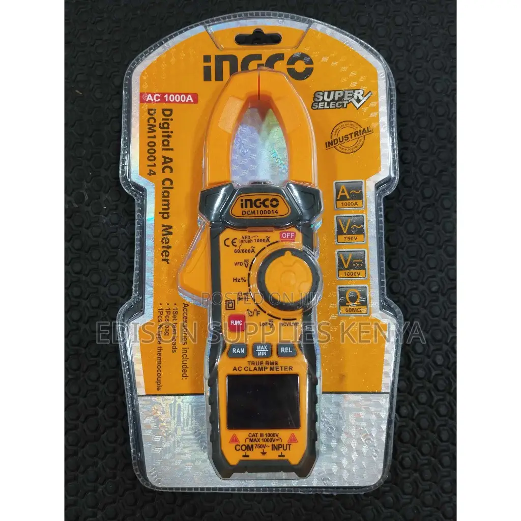 1000v Digital Clamp Meter Ingco Voltage Test Ac/Dc 1000 Volt