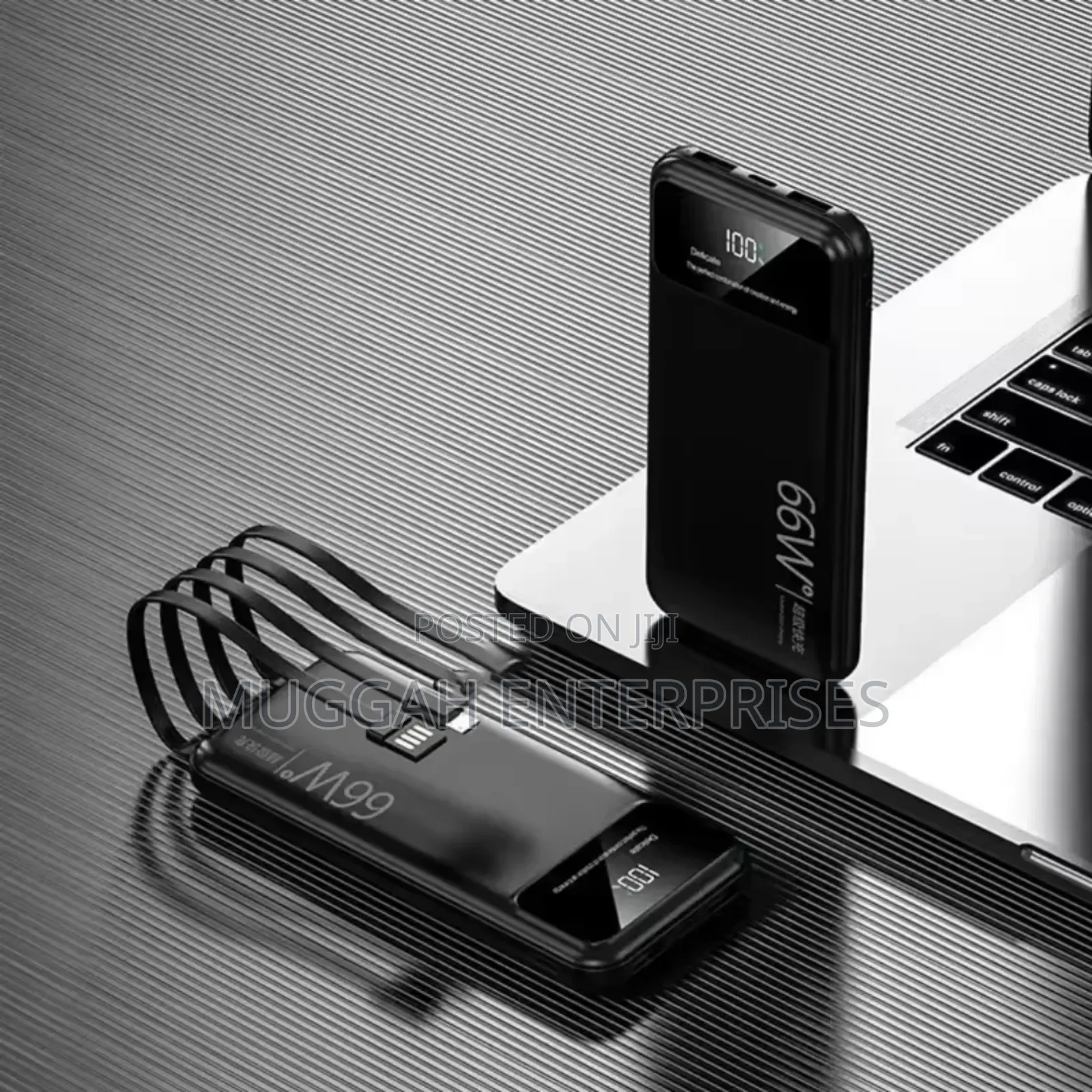 20,000 Mah Slim Fast Charging Power Bank With Cables