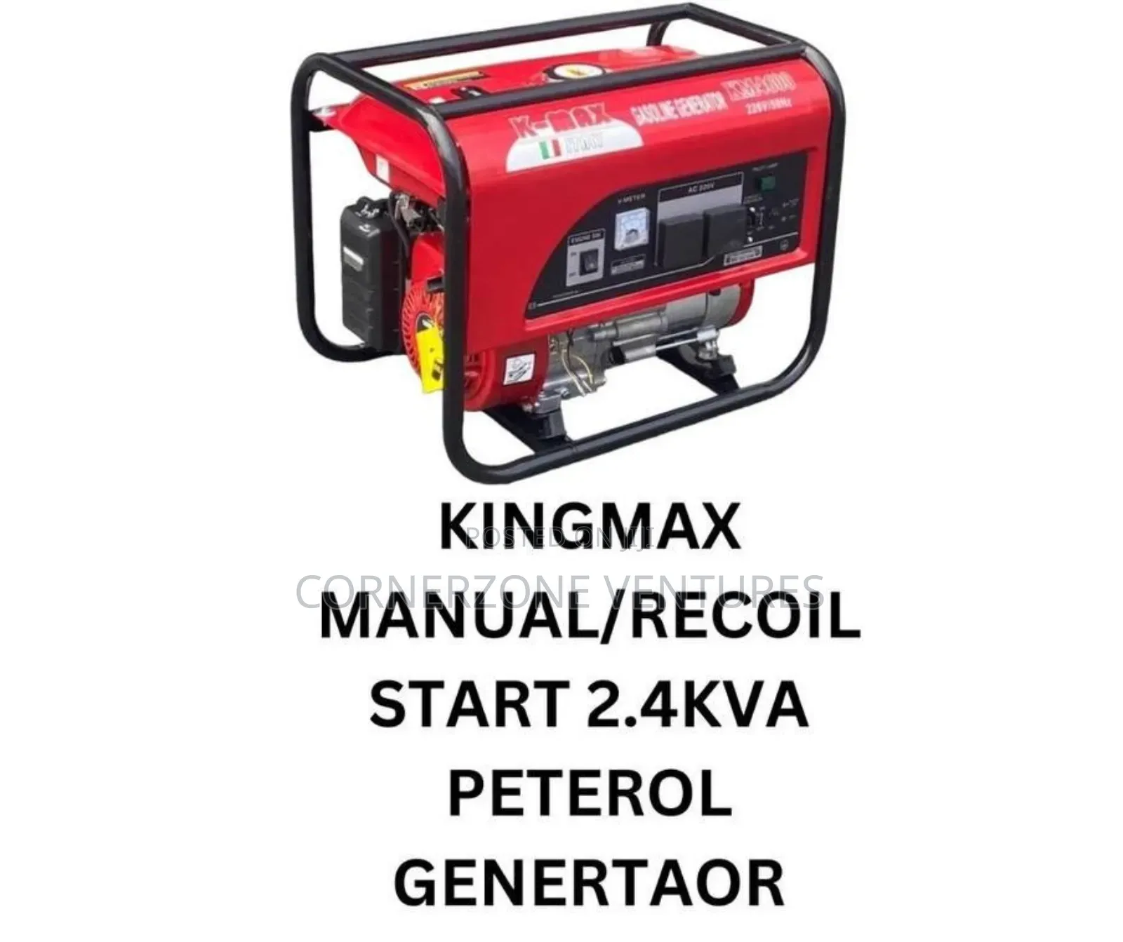 K-Max Manual/Recoil Start Petrol Generator 2.4kva