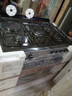Mika Standing Cooker, 90cm X 60cm, 4 Gas (1 Wok) + Hot Plate