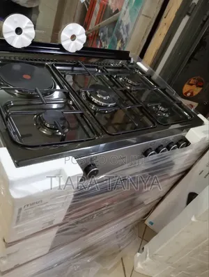 Mika Standing Cooker, 90cm X 60cm, 4 Gas (1 Wok) + Hot Plate