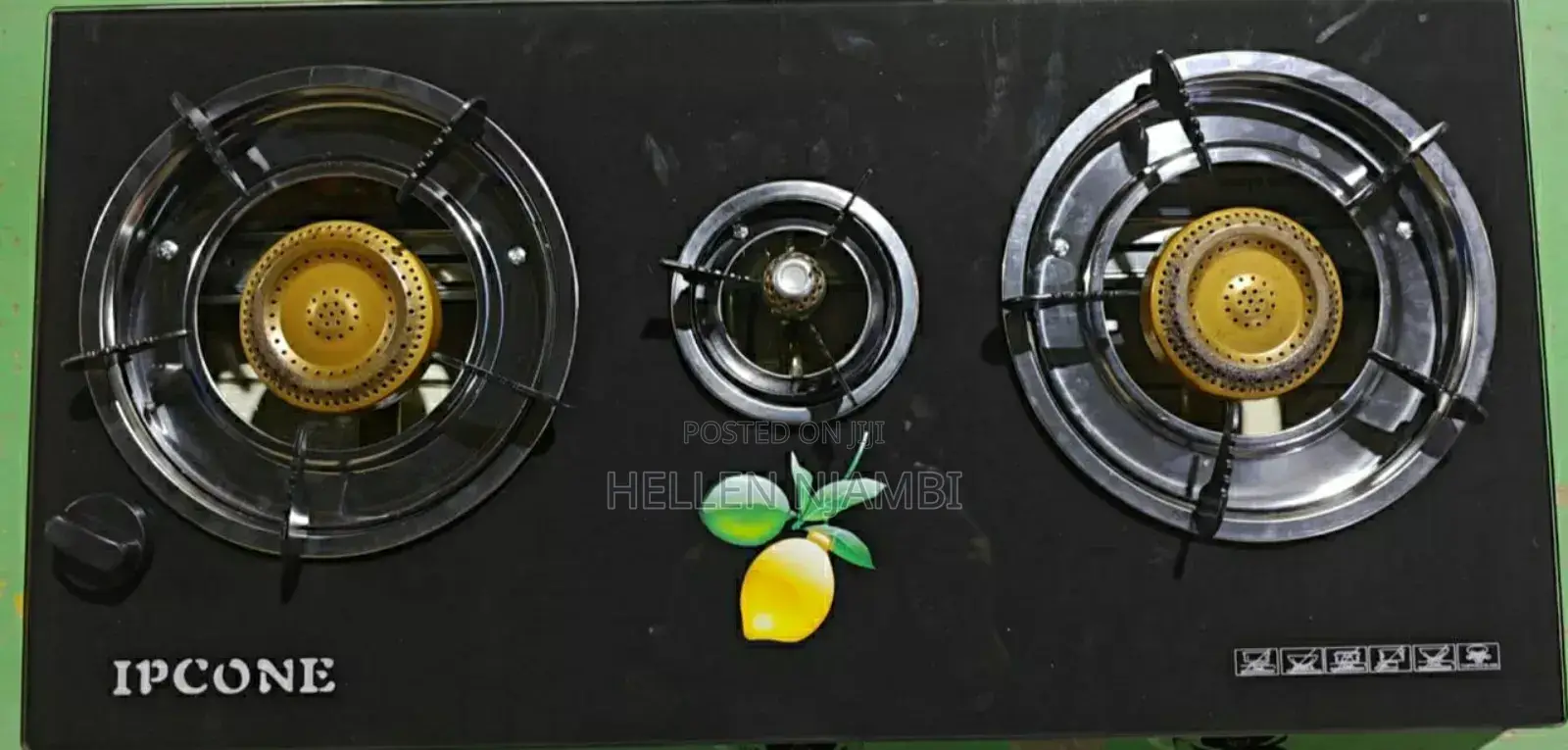 Ipcone 3 Burner Glass Top Cooker/3 Burner