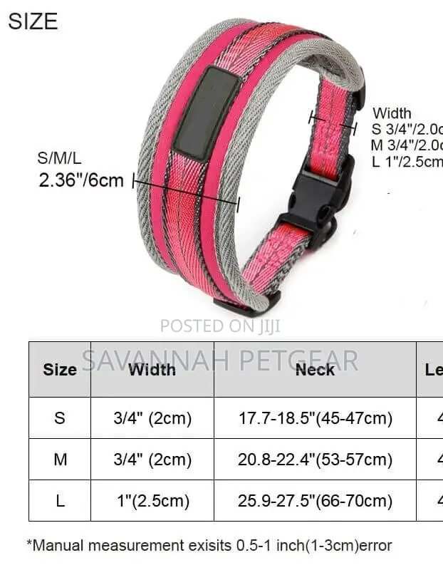 Padded Sports Dog Collar, Adjustable, Back Clip