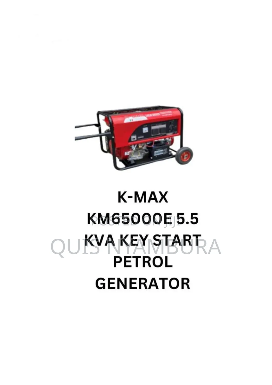 Petrol Generator/5.5kva Key Start Kmax