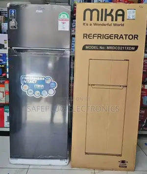 Mika Fridge, 211l, 2 Door Top Mount Freezer, Inox Dark Matt