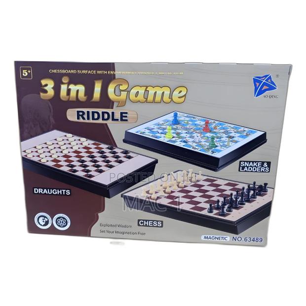 3 in 1 Game 
 Chess, Snake and Ladder and Draughts - thumbnail 2