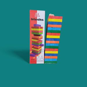 Coloured Wooden Jenga Blocks 54 Pieces - thumbnail 2