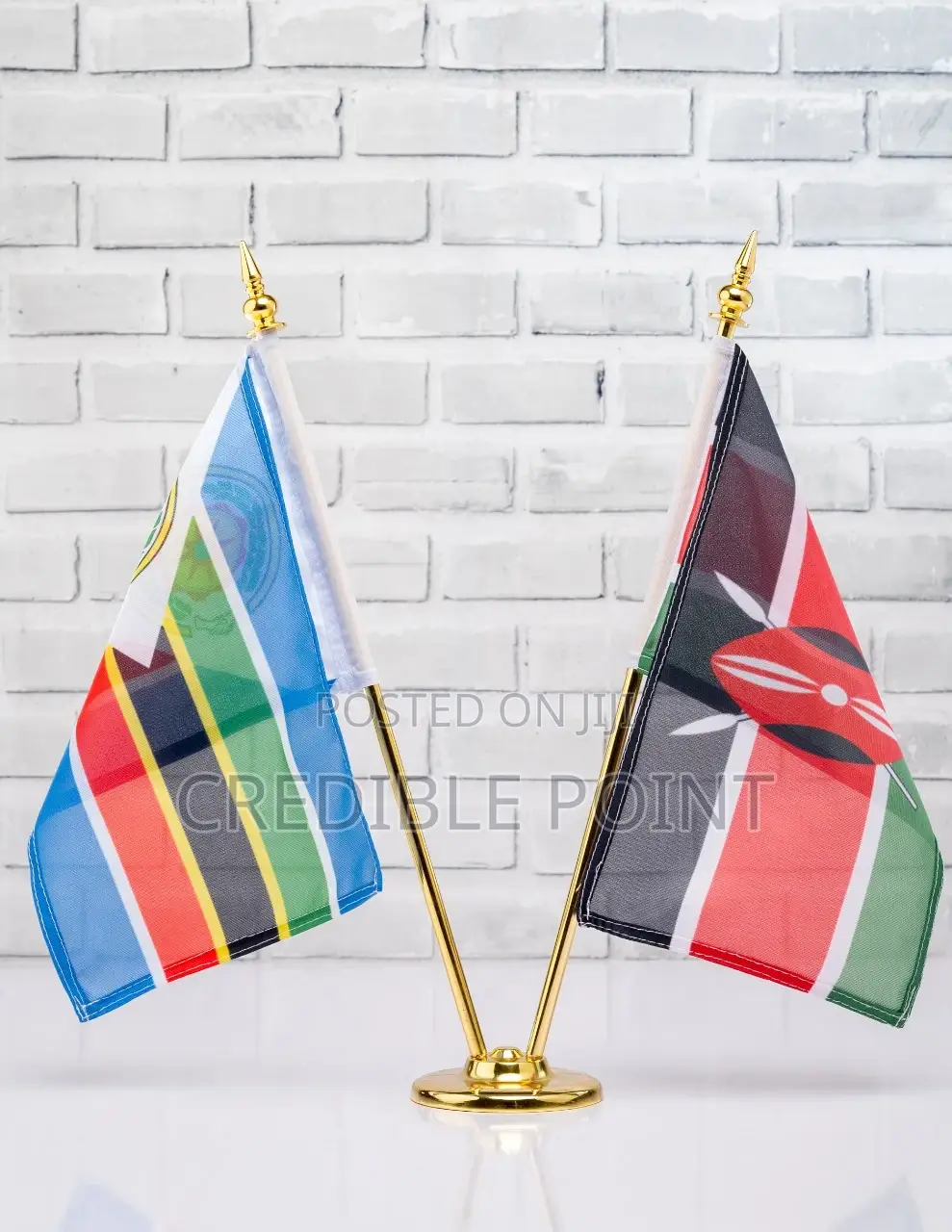 Golden Double Flag Pole